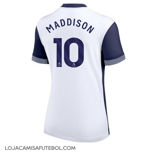 Camisa de Futebol Tottenham Hotspur James Maddison #10 Equipamento Principal Mulheres 2024-25 Manga Curta